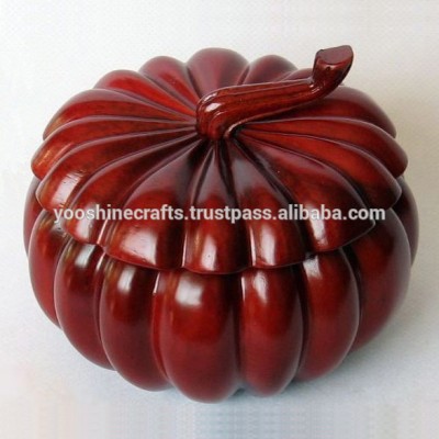 24cm Candy shaped gift Pot, gift box, rosewood box, pumpkin box, wooden box