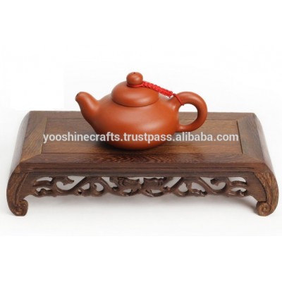 Jade Base-Long Shelves, Wooden carving, Rosewood carving